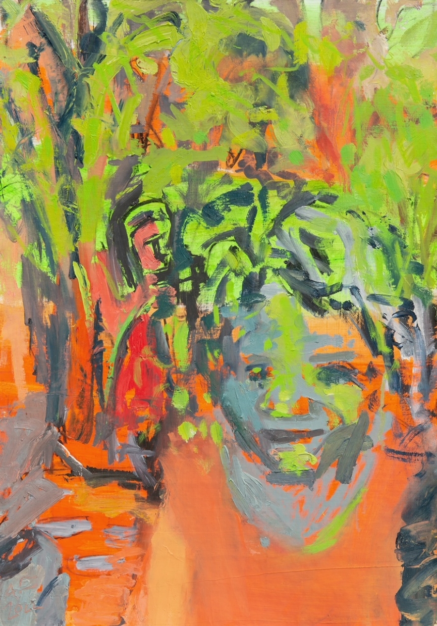 أفيجيل فريد، كيديم، من: الحفلة في الحديقة، 2022، زيت على قماش 48*33 سم، تصوير: ميخائيل عمار