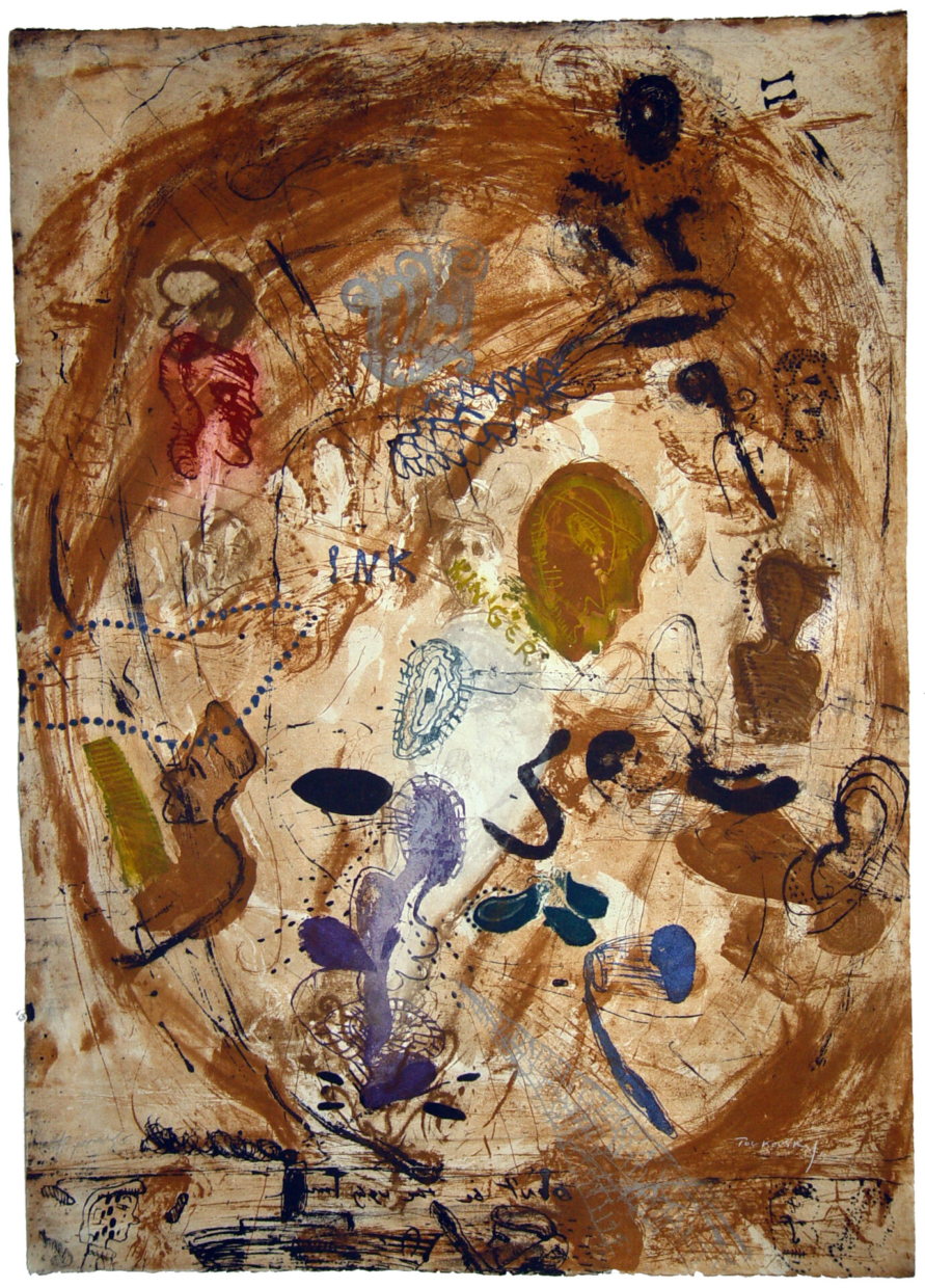 Zvi Tolkovsky, Untitled, 1992, Etching, soft-ground and aquatint,105 x 76 cm