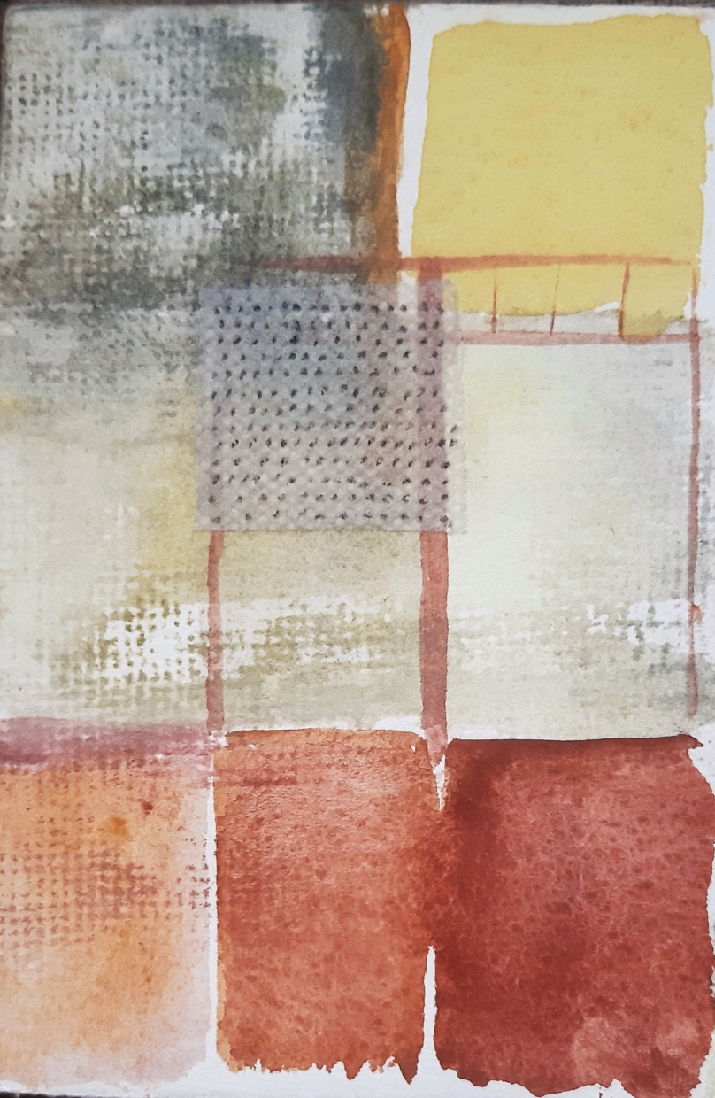 رينا بيليد ، من سلسلة: تمارين ألوان مائية ، ألوان مائية وكولاج على ورق ، 2016