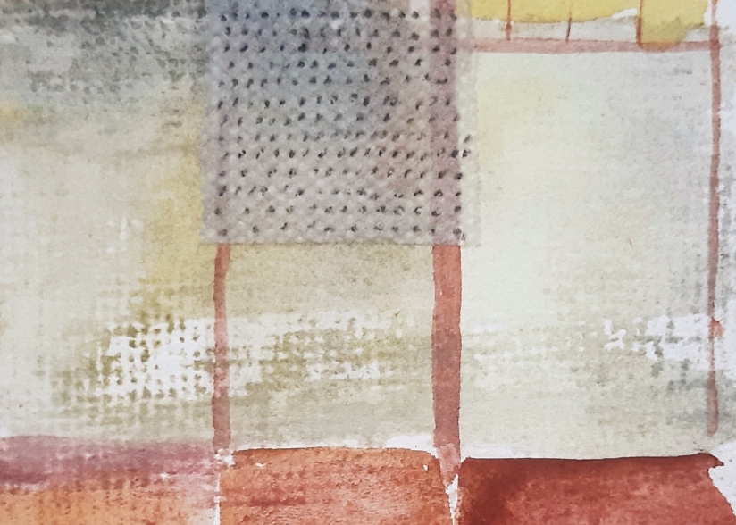 رينا بيليد ، من سلسلة: تمارين ألوان مائية ، ألوان مائية وكولاج على ورق ، 2016